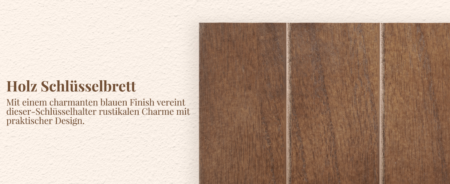 Дерев'яне ключове дощечка з полицею, 5 гачків, для прихожої, спальні, вітальні (колір: коричневий)