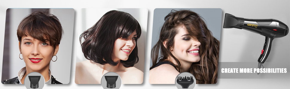 Іонізатор для волосся Profi-Fön 3500W, блаво світло, 2 швидкості, 3 режими, концентратор та дифузор для дому та салону