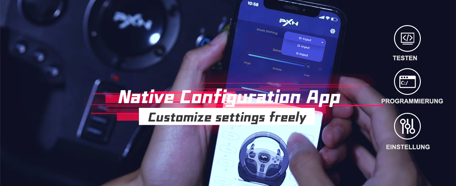 Ігрове кермо PXN V9 з педалями та перемиканням передач, 270/900 градусів, з вібрацією, сумісне з PS4, Xbox One, Xbox Series X/S, PS3, PC, NS Switch, з інструментом та додатком