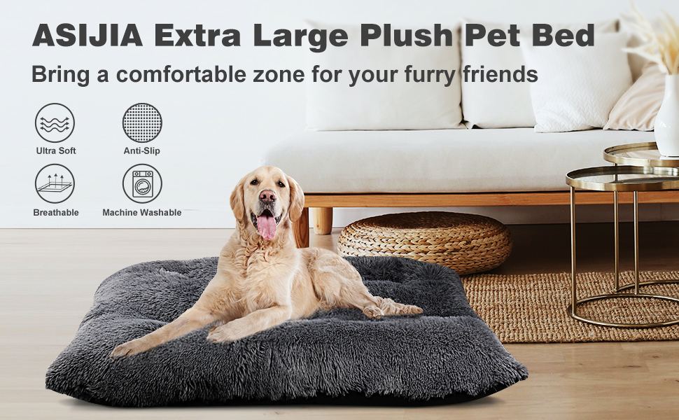 Килимок для собак, великий, 90 x 58 см, пральний, пухнастий, Sherpa, з неслизькою основою, теплий лежак для собак та котів, сірий (XL)