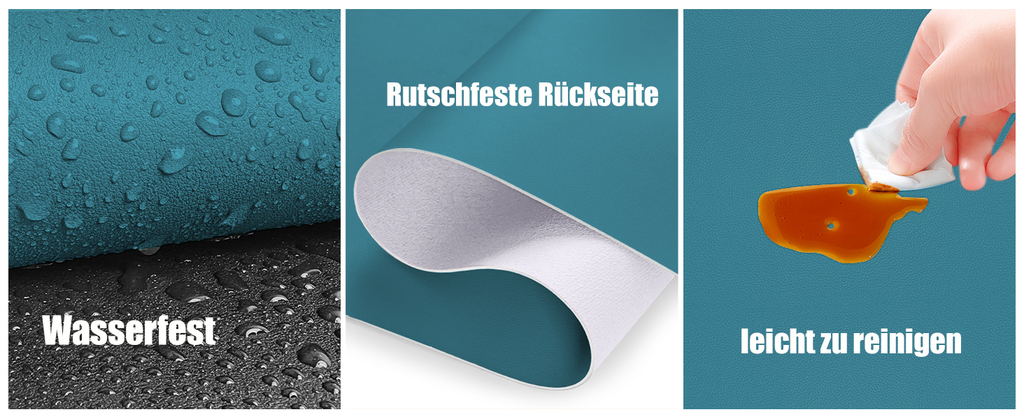 Килимок для столу Niviy з екошкіри, XXL, 80x40 см, чорний. Нековзкий, водонепроникний, для офісу та дому.