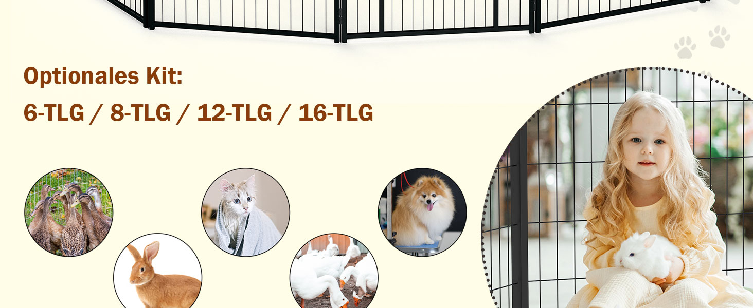 Металевий вольєр для собак 65x80 см з дверима та ґрунтовими анкерами. Модульний загін для цуценят, собак, котів, кроликів та дітей. Підходить для саду та вулиці.