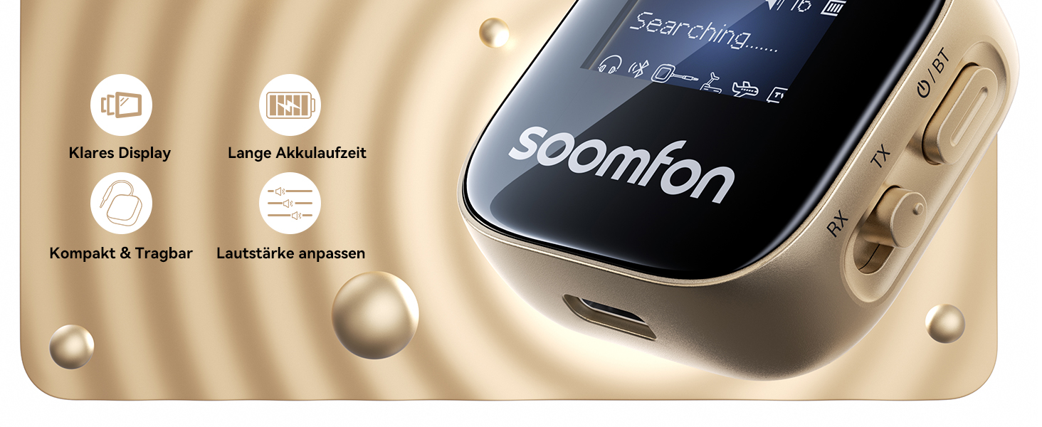 Bluetooth адаптер SOOMFON 2-в-1 (передавач та приймач) з підтримкою aptX для літака та аудіосистем