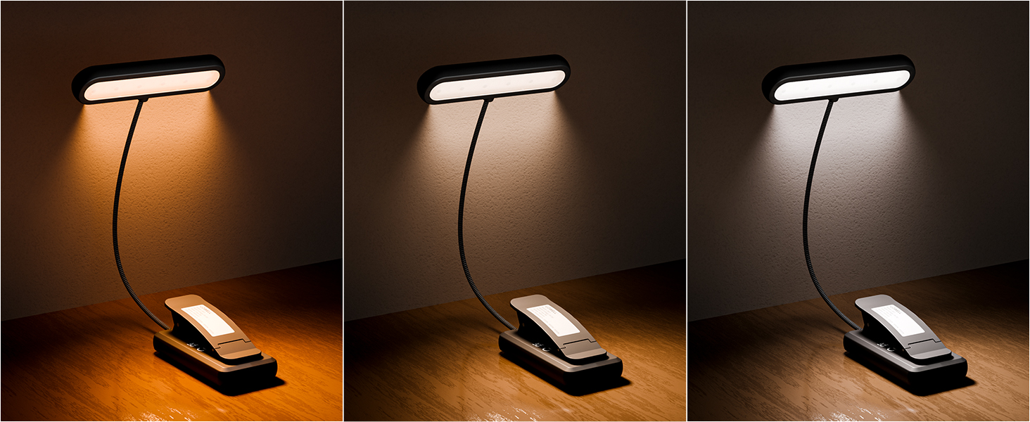 Ліхтар для читання LQWELL на шию, LED, 3 кольори/яскравість, гнучкий, акумуляторний, для читання, в'язання, рукоділля (білий, прямокутний - 3 шт)