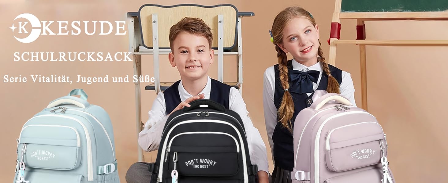 Шкільний рюкзак для підлітків дівчаток та хлопців, рюкзак у школу з багатьма кишенями, водонепроникний шкільний ранець великого розміру з відділенням для ноутбука 15,6' чорного кольору