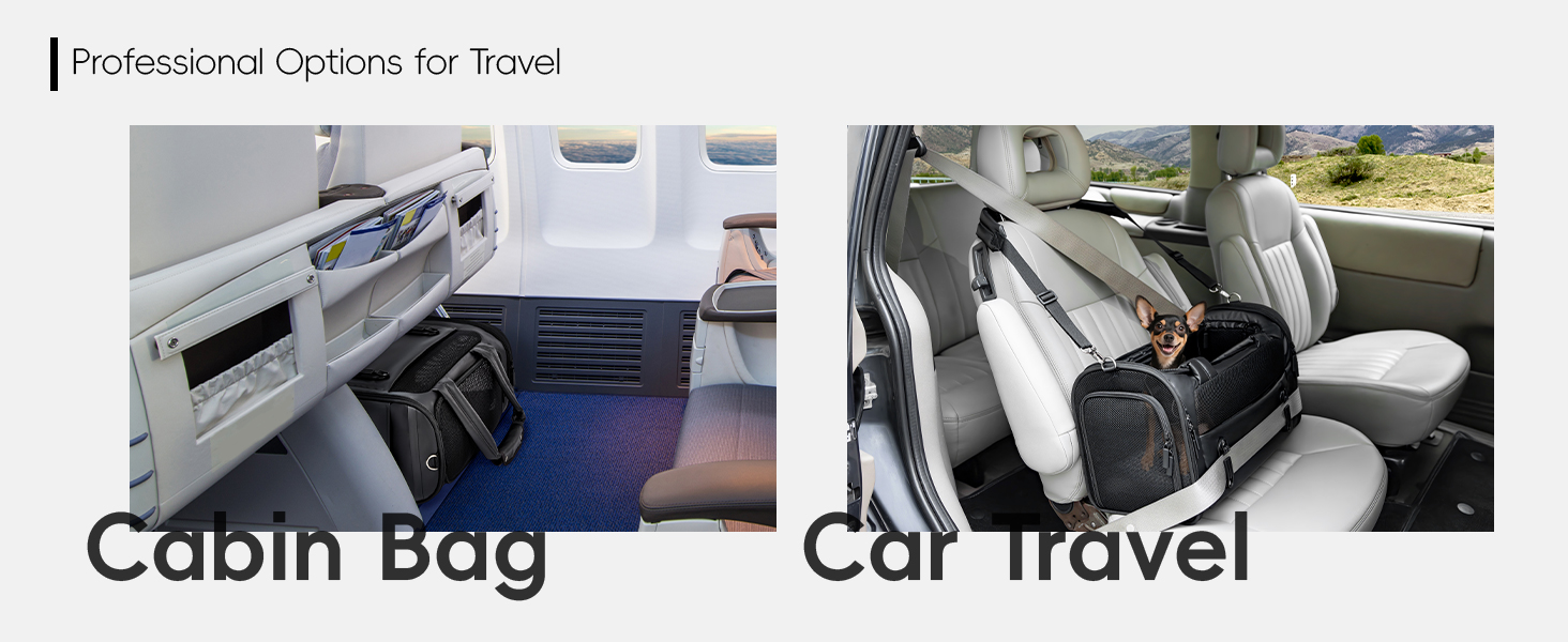 Транспортна переноска для собак та котів, чорна, M - складана переноска для подорожей літаком, авто та потягом