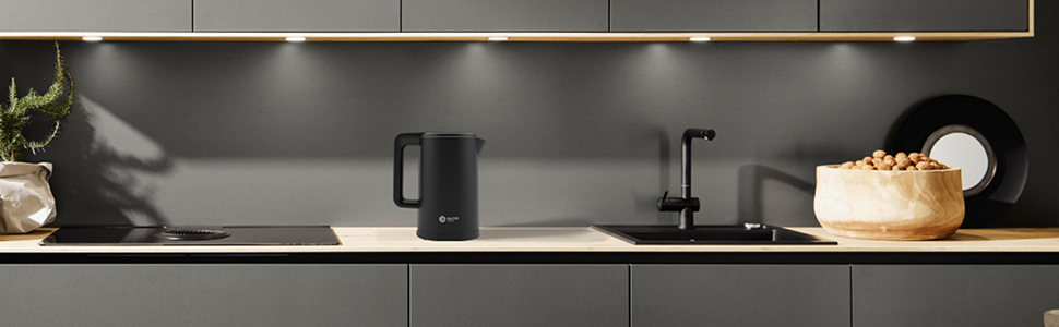 Balter Stainless Steel Electric Kettle with Temperature Control - 40°C to 100°C, Double Wall, BPA Free, 1.7L, 2200W, Quiet, Black