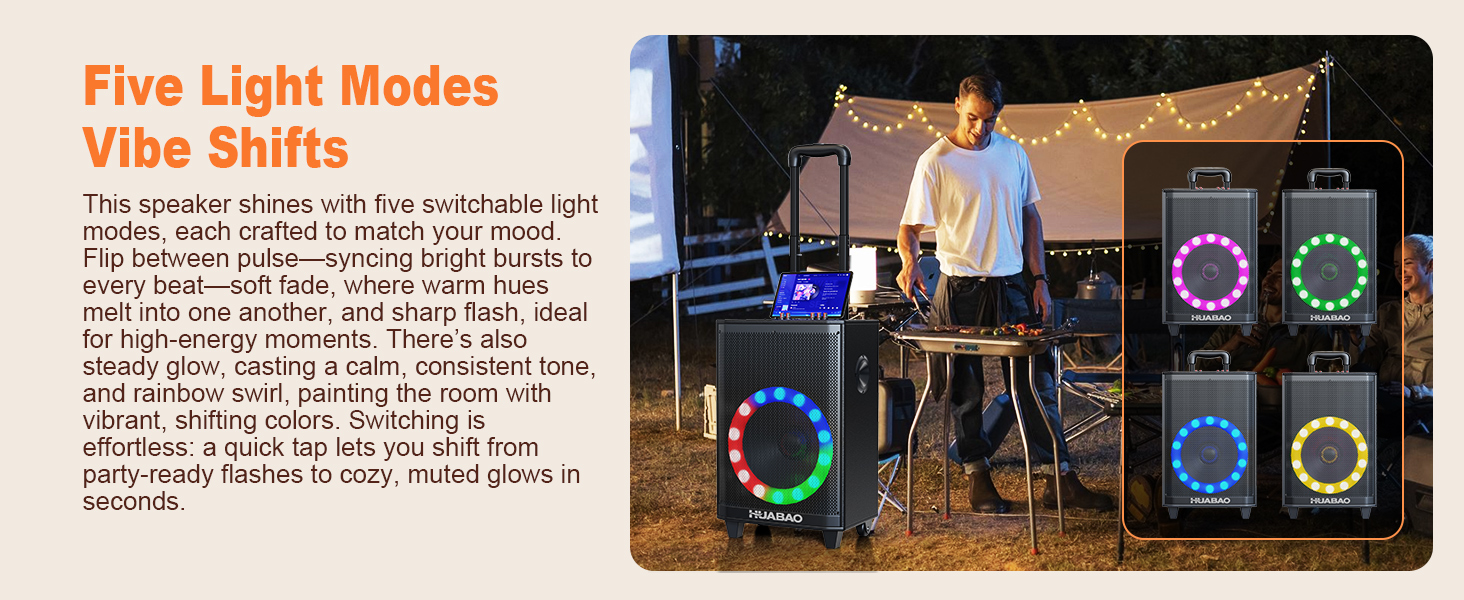 Bluetooth-караоке-система A115 з 2 мікрофонами, 11 динаміками, акумулятором 8800 mAh, світловим ефектом, FM/AUX/USB/TF, регулюванням басів та високих частот