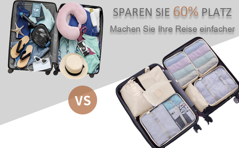 Органайзер для валізи 10 шт. Набір Packing Cubes для одягу, Travel Organizer, Набір кубиків-органайзерів для валізи, рюкзака, ручної поклажі (бежевий)