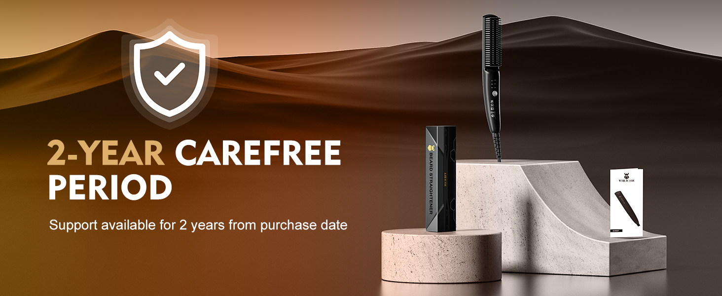 VIKICON Випрямляч для бороди чоловічий, мініатюрний електричний, швидкий нагрів, щітка-гребінець, іонний випрямляч для догляду за коротким та довгим волоссям, чорний
