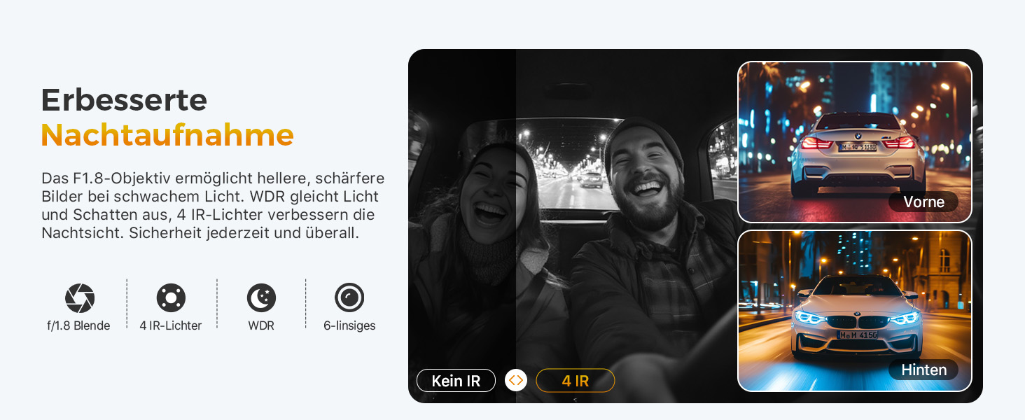 Відеореєстратор GKU 3-камерний, 4K+1080P+1080P, GPS, WiFi, IPS-дисплей 3