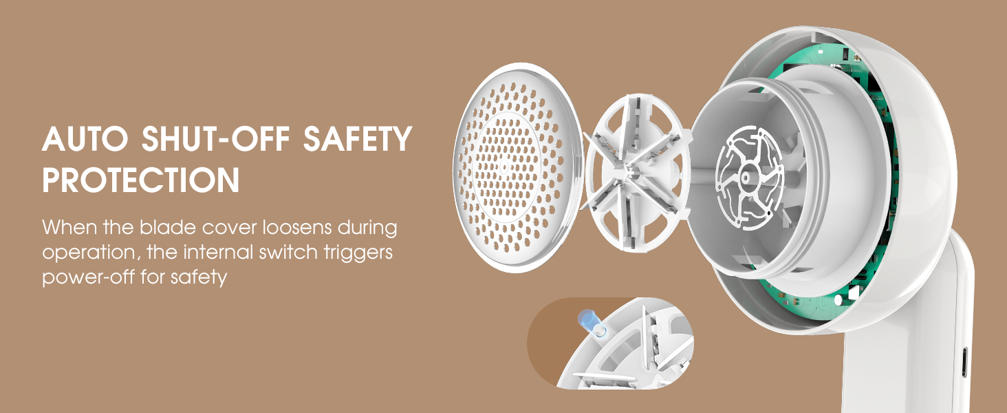 Електричний видальник ворсу COPPA з 6 лезами, 3 швидкості, перезаряджається, для одягу, з індикатором заряду