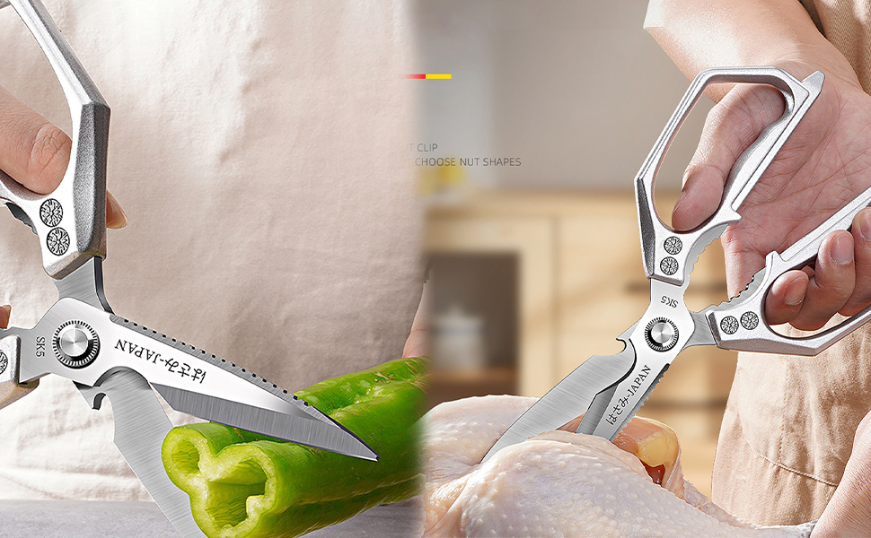 Ніж-ножиці кухонні з нержавіючої сталі, універсальні, з відкривачем для пляшок, для птиці, риби, м'яса, зелені, горіхів, придатні для миття в посудомийній машині