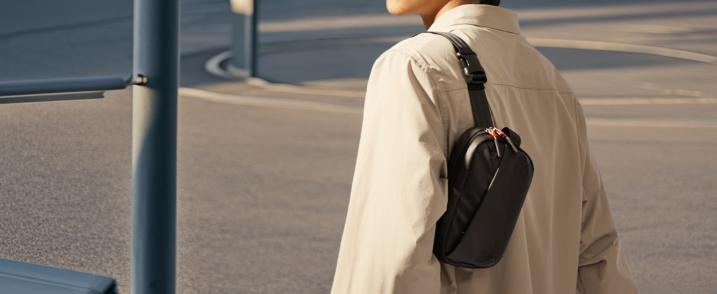 Сумка на пояс Inateck X-Mini, 1.5 літра, чорна, RFID захист, для подорожей, спорту, піших прогулянок (жіноча/чоловіча)