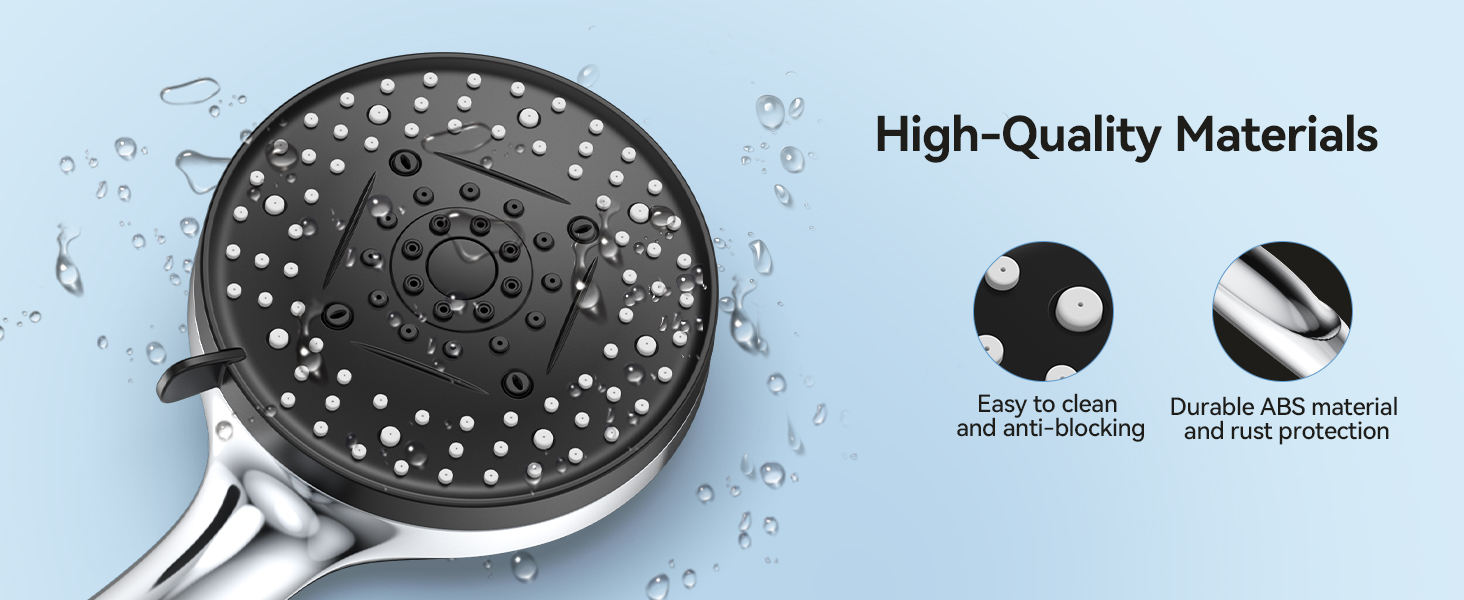 Дюшовий насадок VOXON з 10 режимами струменя, високий тиск, економія води, для миття ванни та плитки, фільтр з обмежувачем потоку