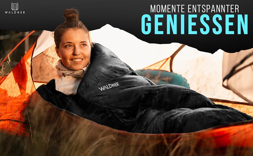 Спальний мішок WALDNER Daunenschlafsack Ultraleicht - ультралегкий, 4 сезони, 800г пуху, 600FP, для кемпінгу та відпочинку на природі (до 200см)