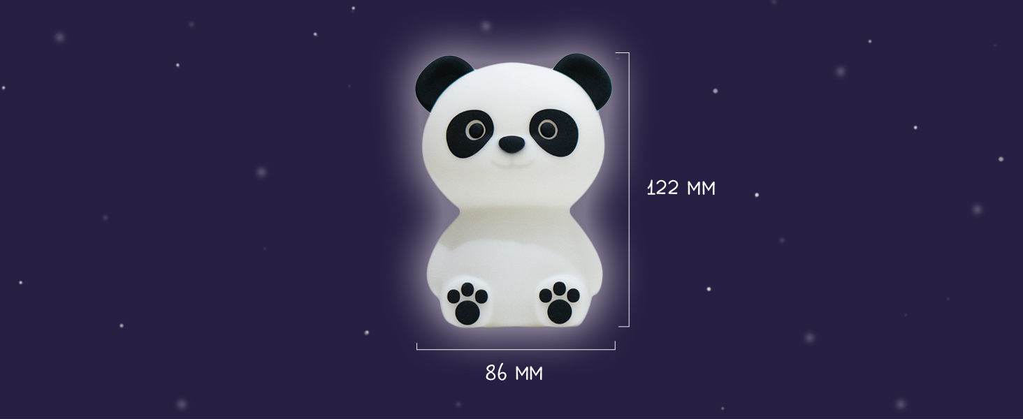 MegaLight LED Night Light for Kids RGB Color Changing | Night Light Baby without Swallowing Hazards | Dimming Nursing Light with Timer | Touch USB Night Lamp for Children's Room | Paddy Panda