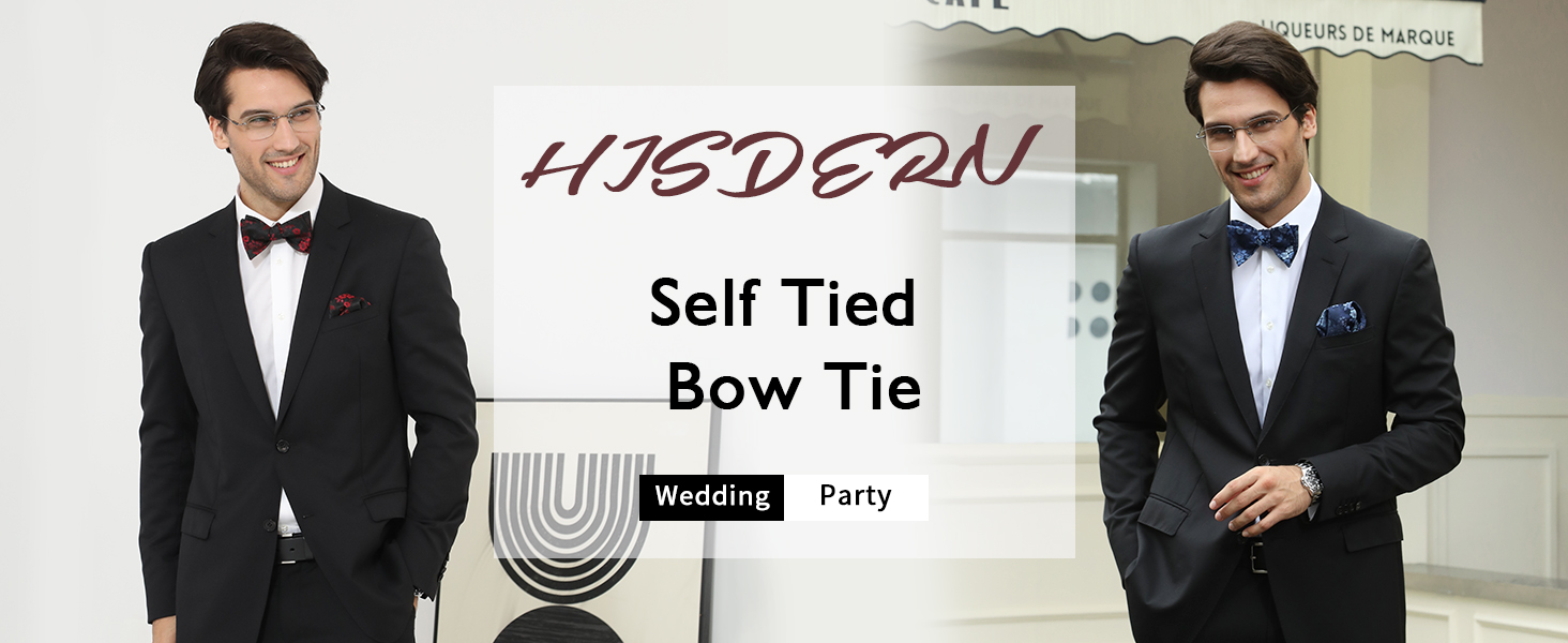 HISDERN Комплект краваток та нагрудного хустинки з квітковим принтом для чоловіків. Квітковий жакардовий комплект краваток для весілля та свят. Рожевий колір.