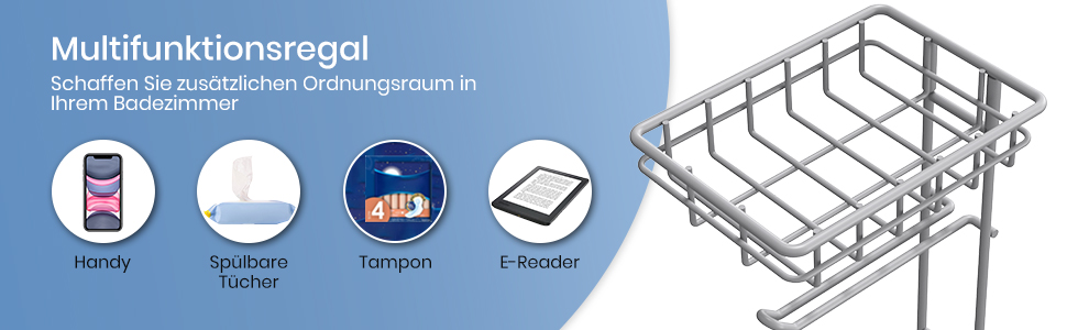 Тримач туалетного паперу TreeLen Mega Roll з нержавіючої сталі, тримач для серветок та журналів, хром (на 4 рулони)