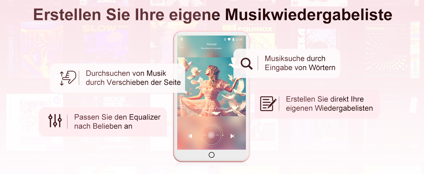 MP3 плеєр Oilsky 80GB з Bluetooth, WiFi, Android 9.0, 4