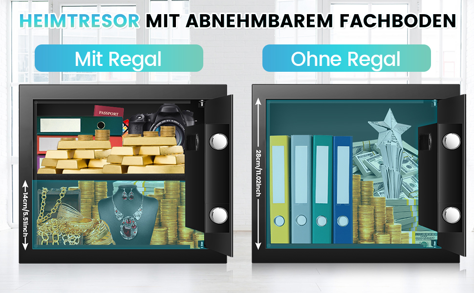 Великий сейф для дому: вогнестійкий, водонепроникний, з ключем та кодовим замком (40л)