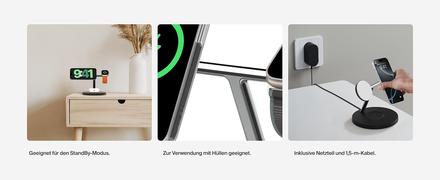 Belkin MagSafe 3-в-1 Бездротова Зарядка 15W для iPhone, Apple Watch та AirPods (Чорний)