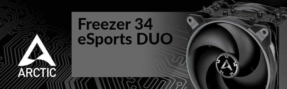 ARCTIC Freezer 34 eSports DUO - Кулер для CPU, Tower, 120 мм, PWM, Intel/AMD, LGA1700, Сірий