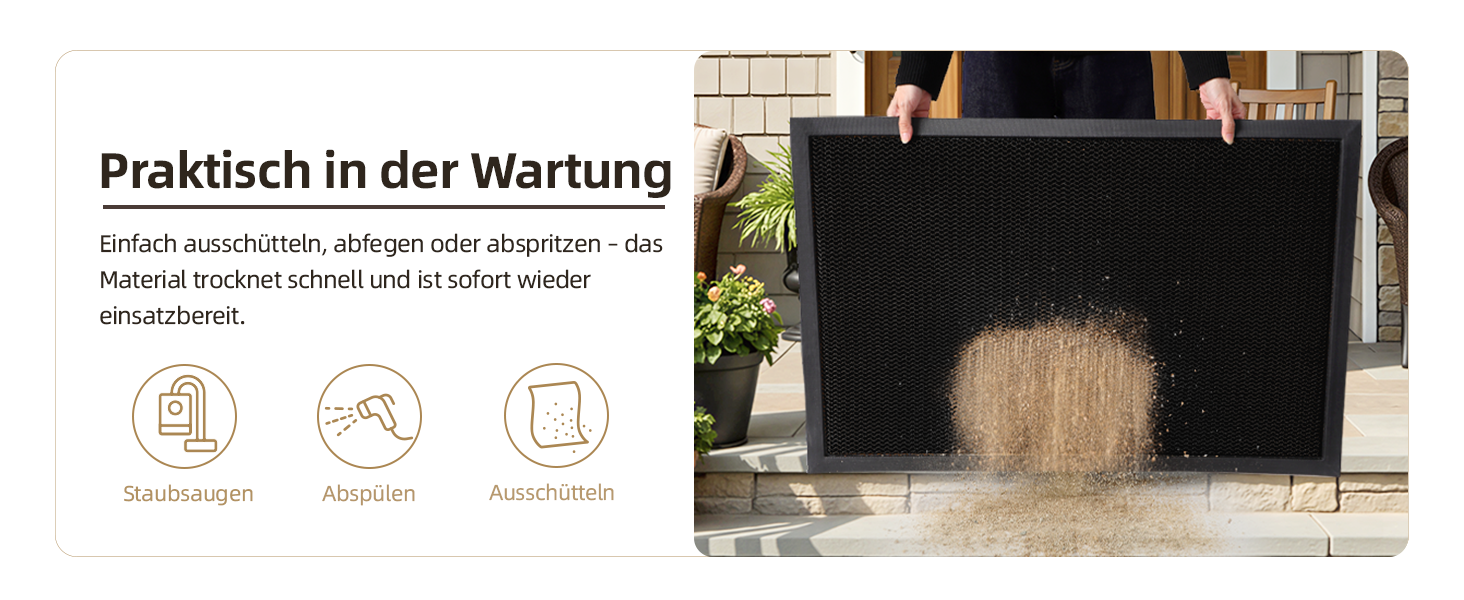 Килимок для дому та вулиці COLOR&GEOMETRY 43x76 см, сірий, антиковзаючий, легко миється