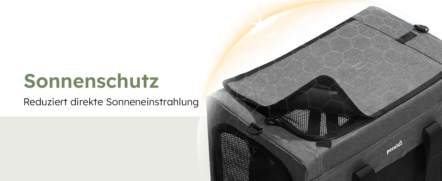 Транспортна сумка для котів Pecute Katzentasche - переноска для котів та маленьких собак, 47 x 33 x 30 см, сіра