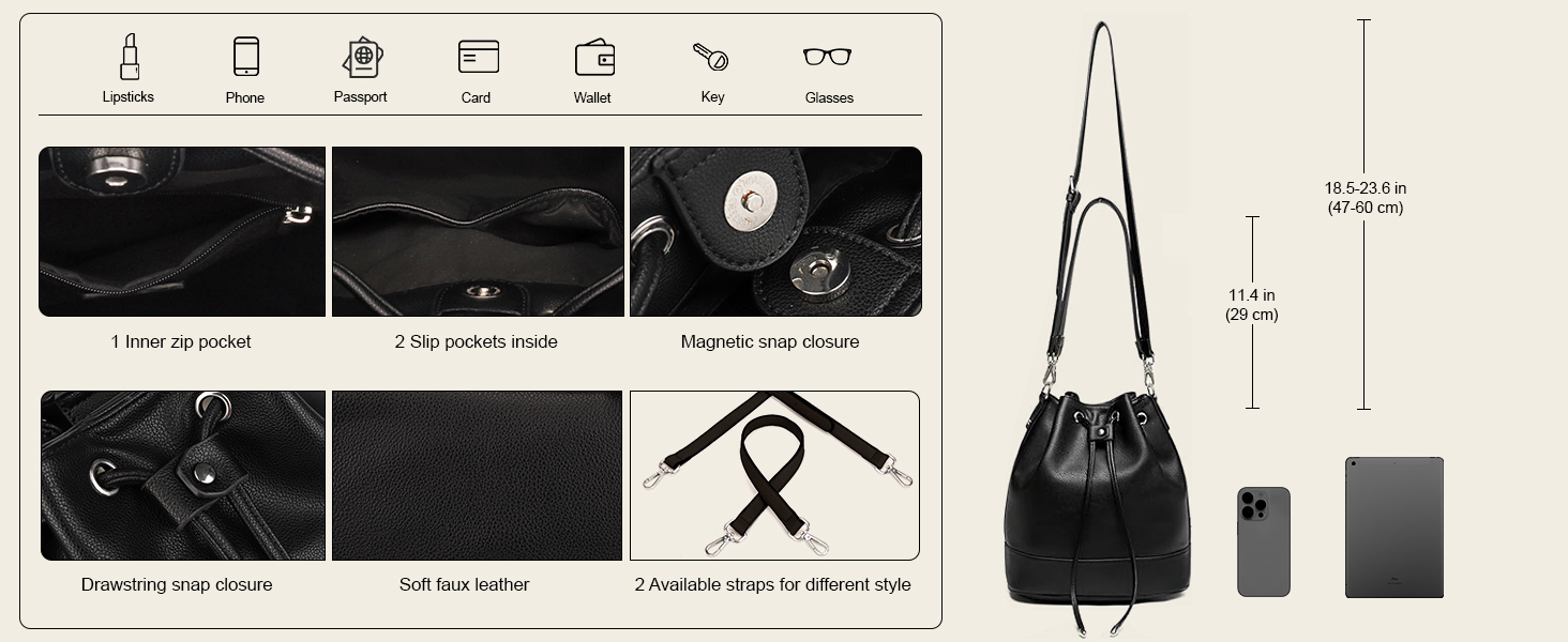 Сумка жіноча AFKOMST через плече, велика м'яка сумка-шопер з двома ременями (коричнева)