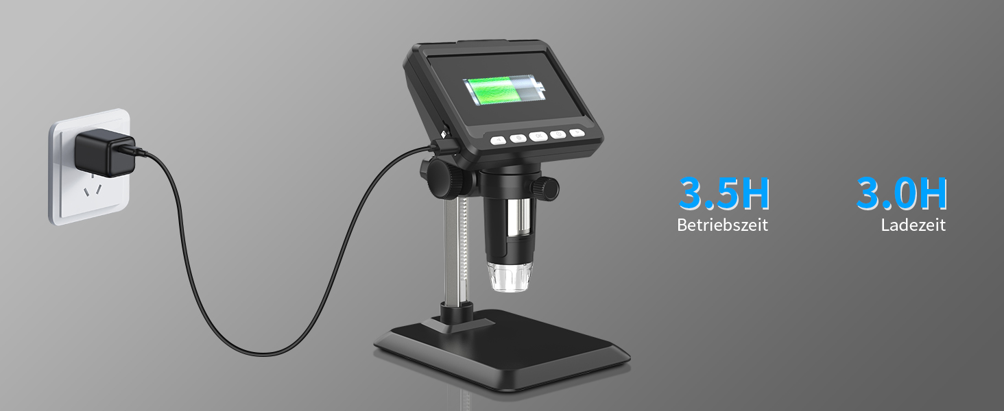 Цифровий мікроскоп Ashfly LCD 500x з дисплеєм 4.3 дюйма, 1080P, USB, 8 LED, сумісний з MacOS/Windows, для дітей та дорослих