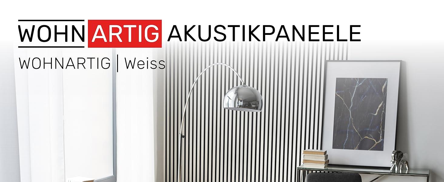 Акустичні настінні панелі з ламелями на фетрі, білі (набір 2 шт. 275x27 см), 1.485 м² — декоративна стінова облицовка