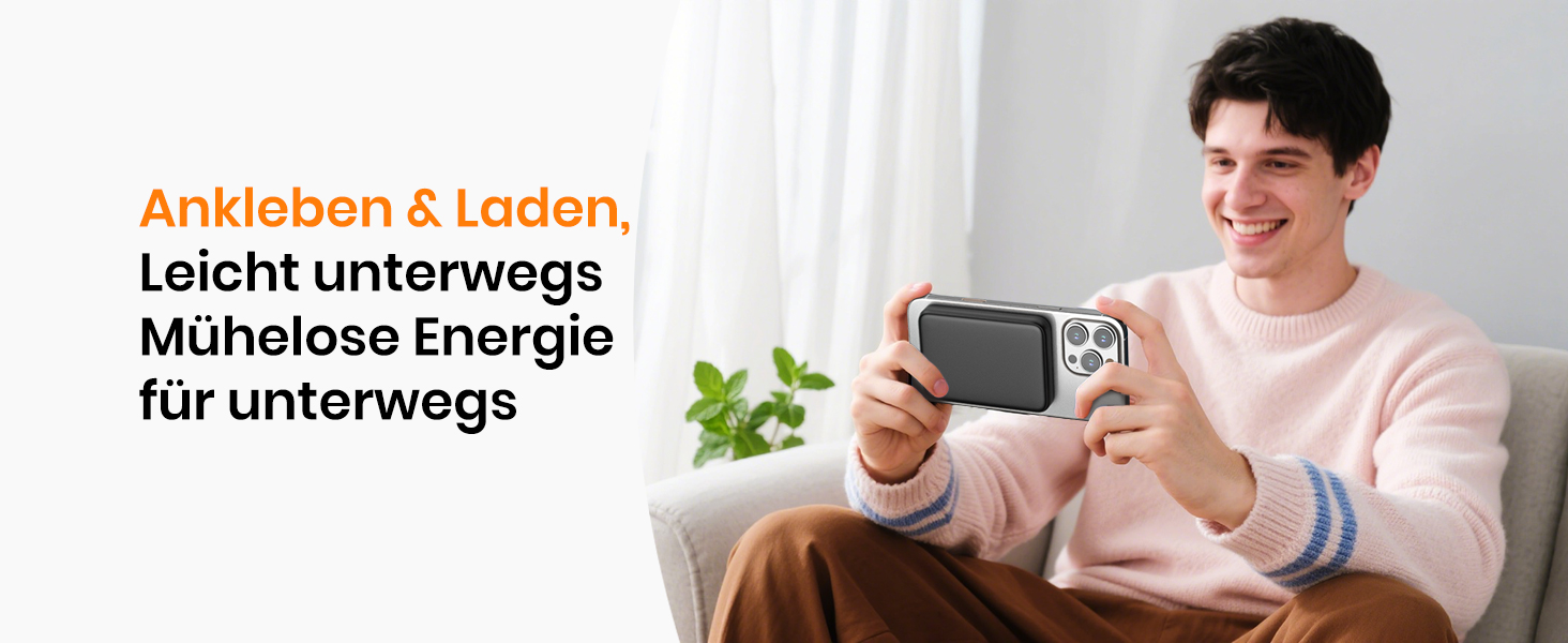 Power Bank A ADDTOP 10000mAh з бездротовою зарядкою та PD 20W - чорний