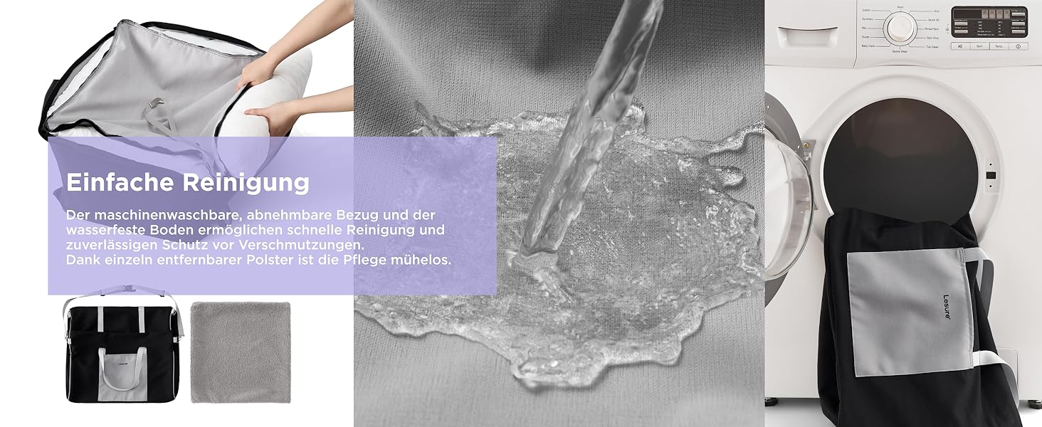 Автокрісло для собак Lesure - чорне, 58x56x33 см, з водонепроникним покриттям та кишенями