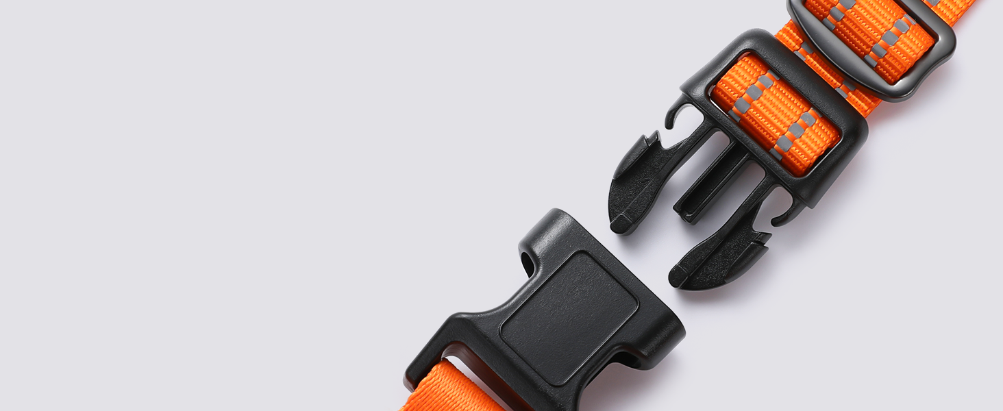 Нашийник для собак Rabbitgoo середнього розміру, анти-тяга, регульований з ручкою, міцний, тактичний, з металевими пряжками, для прогулянок (M, Оранжевий)