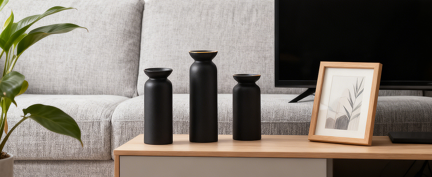 Керамічні вази 3 шт., сучасний мінімалізм, декор для дому, вази для пампасних трав, вітальня (12 білий)