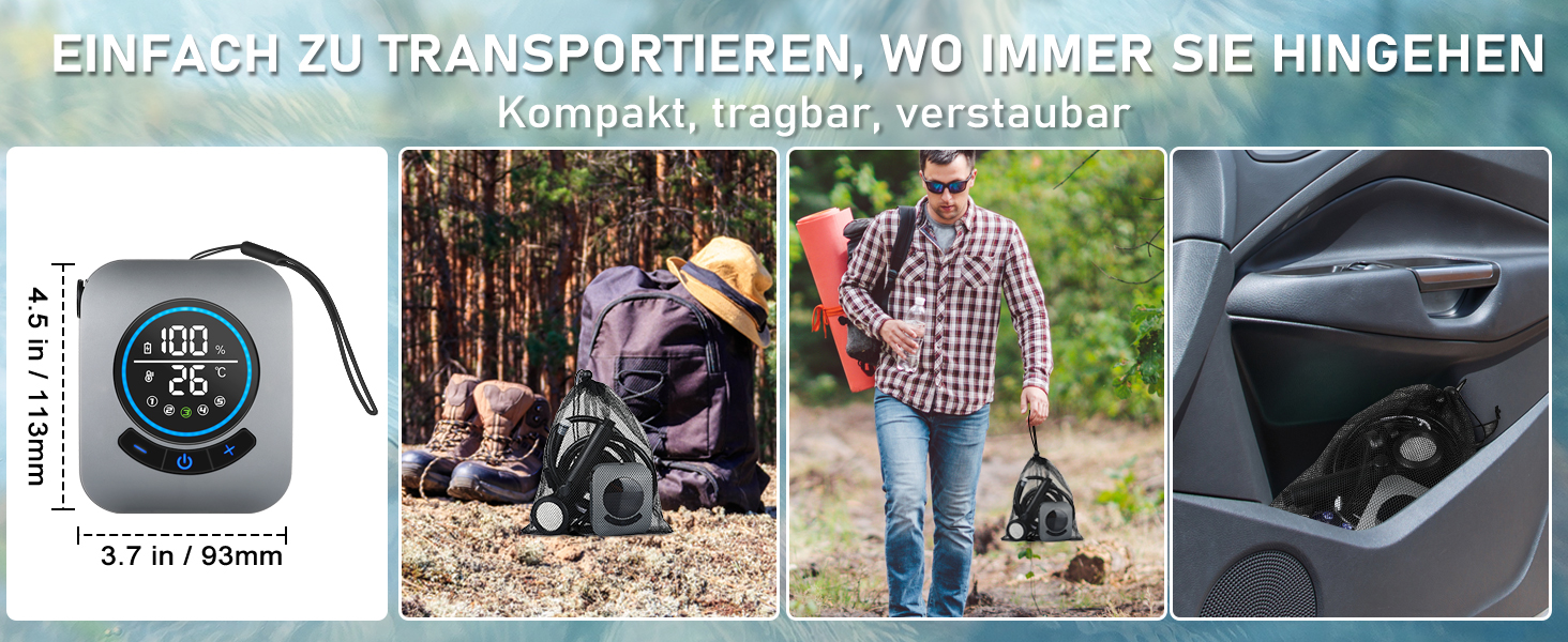 Портативна душ для кемпінгу з насосом та індикатором температури, 8000mAh, сірий. Комплект для відпочинку на природі, автомийки, пляжу, подорожей та догляду за тваринами.