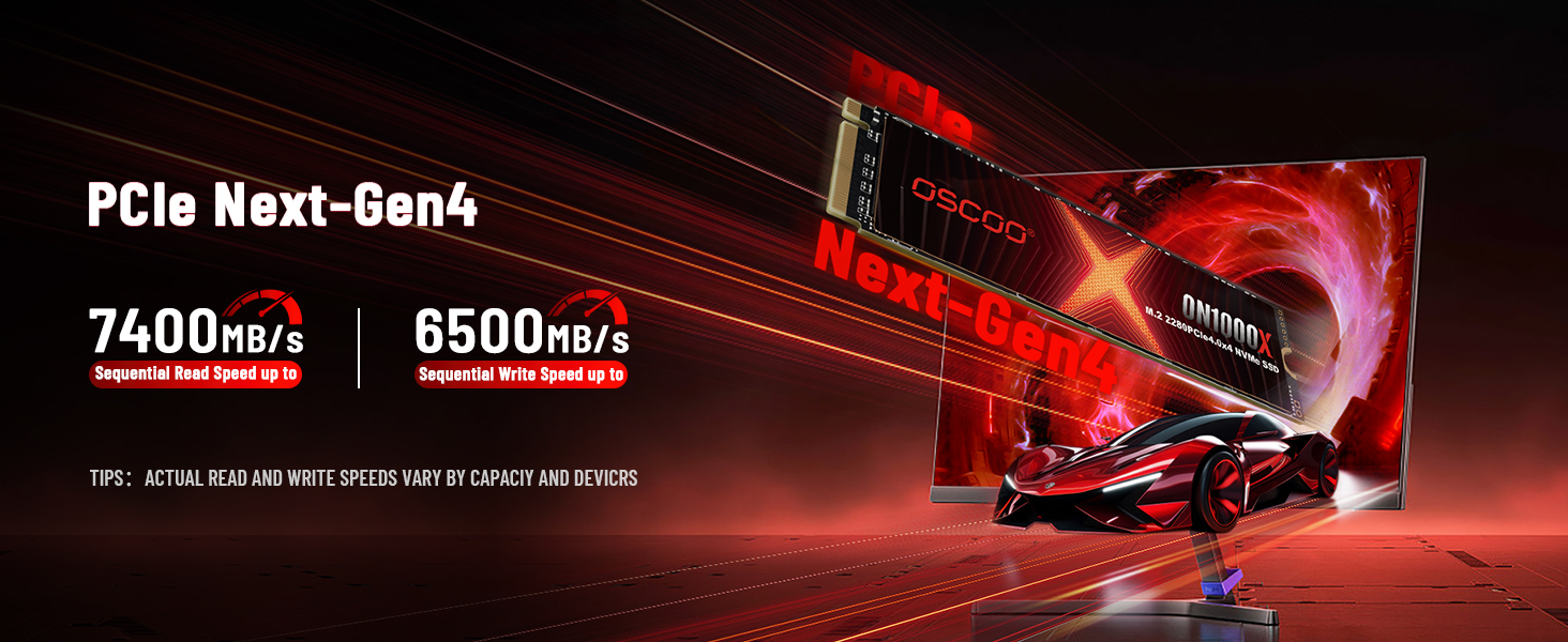 SSD NVMe 1TB PCIe Gen4.0 - 7400 MB/s - 2280 - для ПК, ноутбуків, ігор, AI