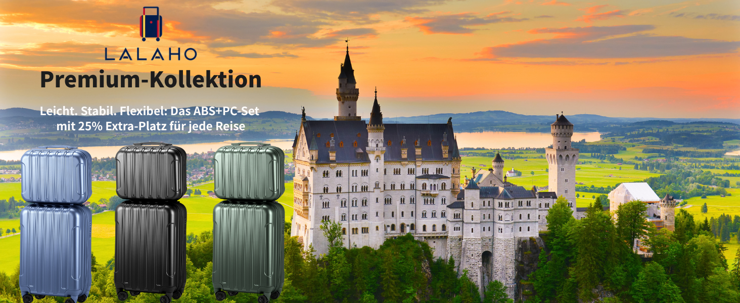 Набір валіз LALAHO 3 шт. з жорстким корпусом, великий дорожній набір, валізи з колесами, матеріал ABS+PC, ручна поклажа, набір валіз з жорстким корпусом, м'ятно-зелений колір