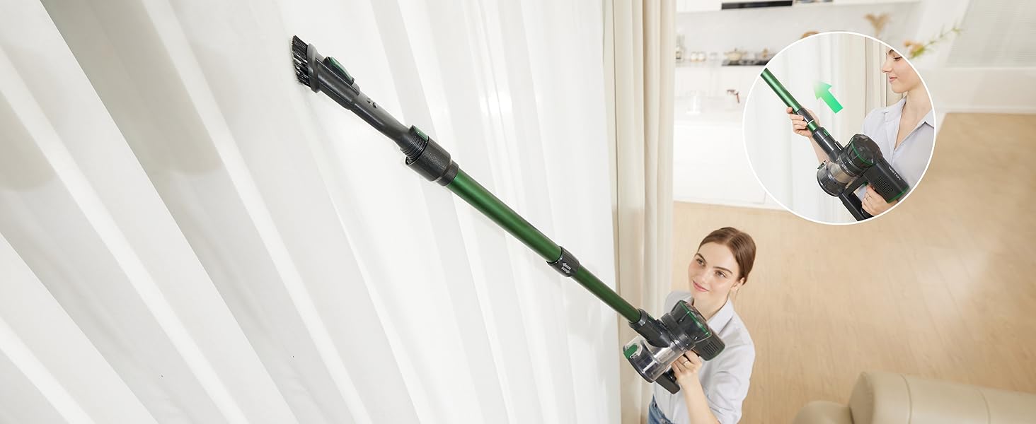 Бездротовий пилосос Vexilar 500W з акумулятором: потужний, 6-в-1, для твердих поверхонь, килимів та шерсті тварин, з сенсорним дисплеєм