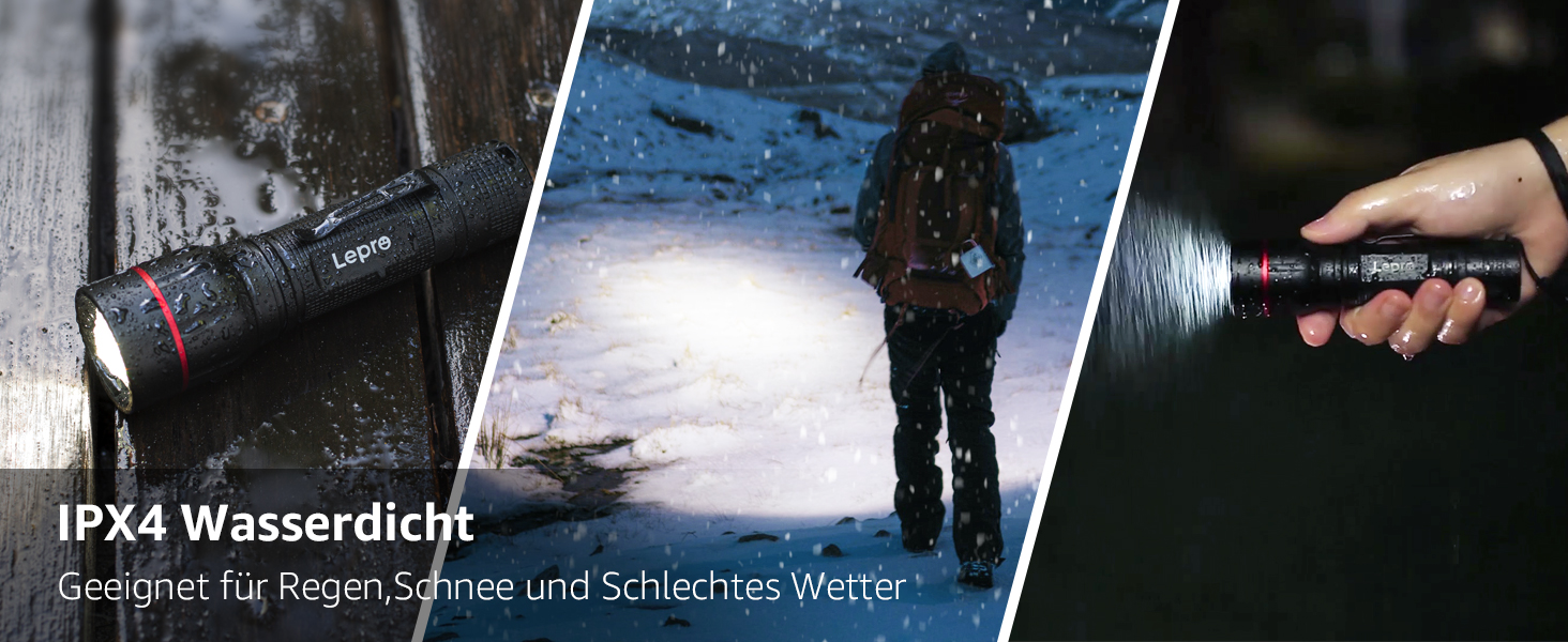 LED ліхтарик Lepro LE2050: надпотужний, з кліпсою, 5 режимів, Zoom, водонепроникний, для кемпінгу, риболовлі, туризму, подарунок (2 шт.)
