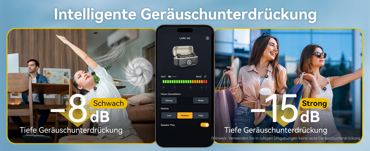 Hollyland Lark M2 Бездротовий петличний мікрофон для iPhone 15/16/17 та Android, 300м радіус дії, Hi-Fi звук, шумозаглушення, 30 годин роботи, міні-мікрофон для відео (2TX + USB-C RX + зарядний кейс) (Комбо (2TX+3RX), білий)