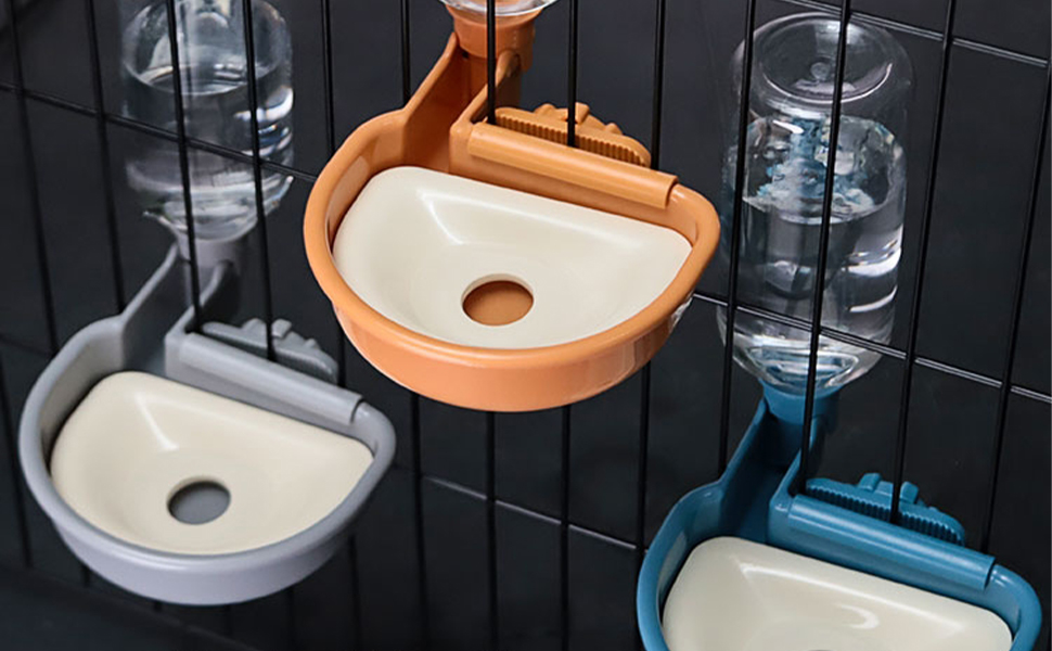 Автоматична поїлка для собак у клітку, 480мл, антиперелив, фонтанчик для собак, котів та кроликів (сірий)