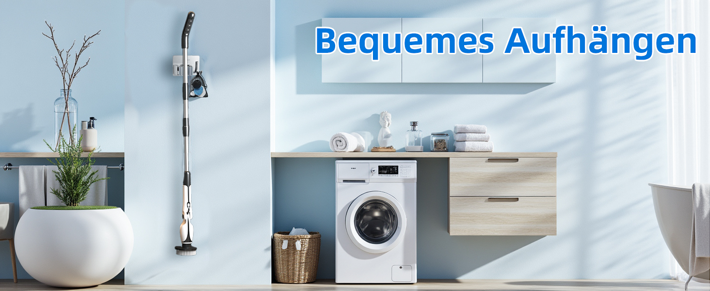 Електрична щітка для прибирання: 7 насадок, 3 довжини, 90 хв роботи, 2 режими швидкості для ванної, кухні, авто