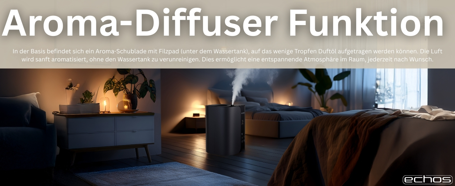 Зволожувач повітря Steinborg® 5 літрів, ультразвуковий, з пульт дистанційного керування, очищувач повітря, гігрометр, LED-дисплей, тихий, потужний, 350 мл/год, відсік для арома-масел, таймер, автовимкнення