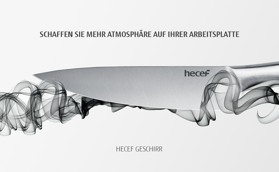 Набір кухонних ножів Hecef 5 предметів: ніж шеф-кухаря, ніж для м'яса, універсальний ніж, овочечистка, ніж для хліба. З нержавіючої сталі, професійний набір.