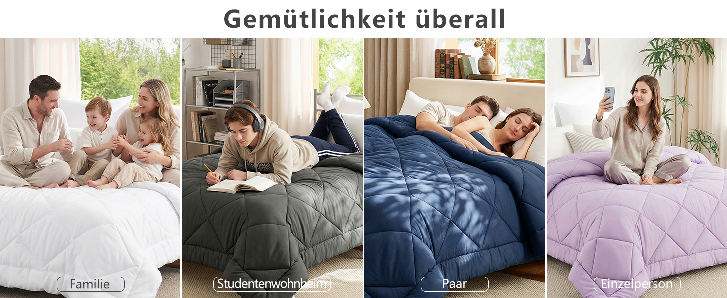Всесезонна ковдра CozyLux 200x200 см, біла, для 4 сезонів