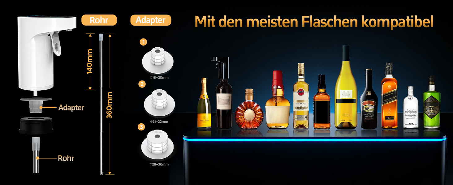 Електричний декантер для вина 5-в-1 з регульованою дозуванням, цифровий виливач, автоматичний дозатор вина, подарунок на день народження, День святого Валентина