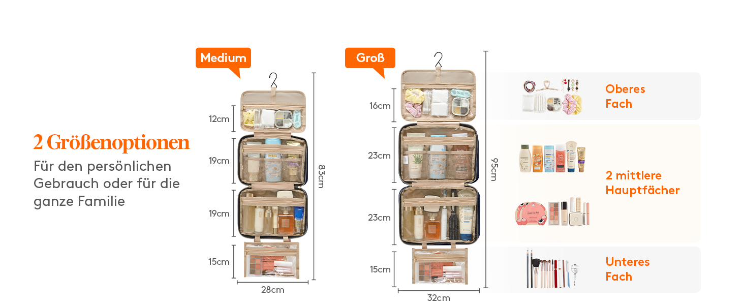 Сумка для косметики та туалетних аксесуарів Lifewit для подорожей, велика органайзер з гачком, прозора кишеня для гігієнічних засобів, темно-синій, L