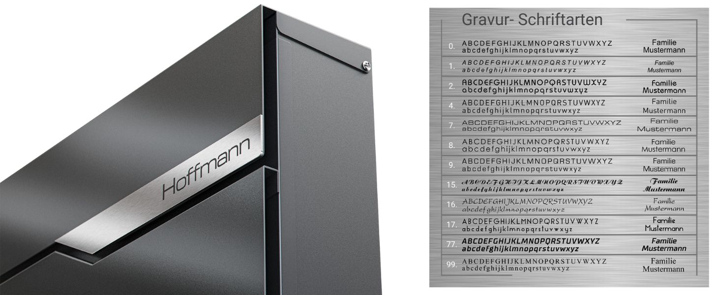 Поштова скринька Metzler Anthrazit з газетницею та іменним шильдиком RAL 7016, вулична, антикорозійна, для настінного монтажу, сучасний дизайн 37x37x10.5 см